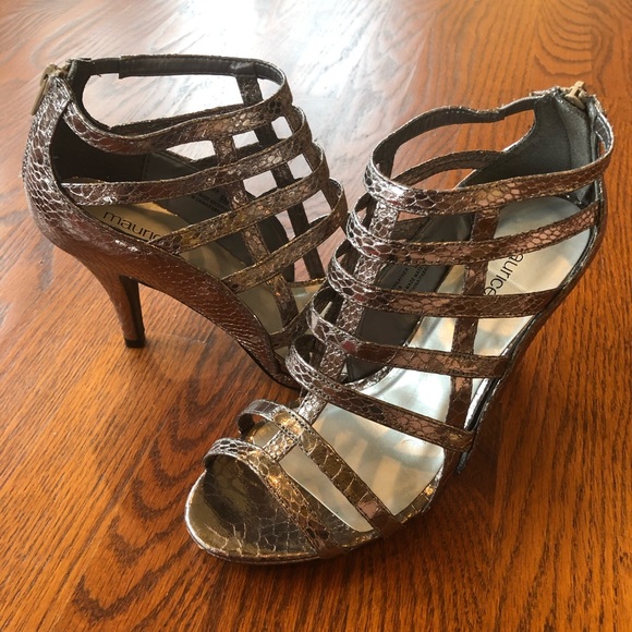 Maurices Shoes - Dramatic Silver Snake Printed Heels